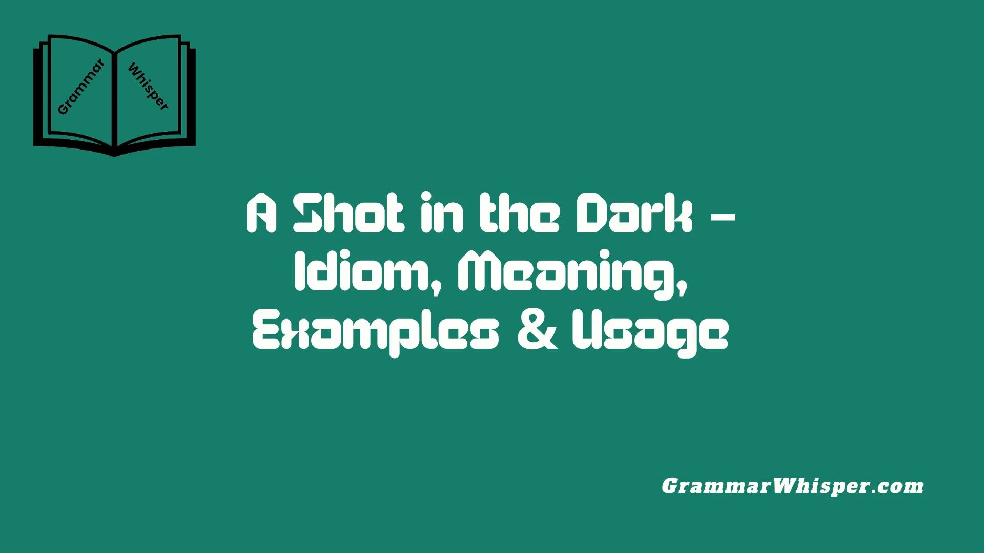 A Shot in the Dark – Idiom, Meaning, Examples & Usage