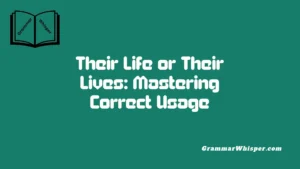 Their Life or Their Lives: Mastering Correct Usage