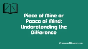 Piece of Mine or Peace of Mind: Understanding the Difference